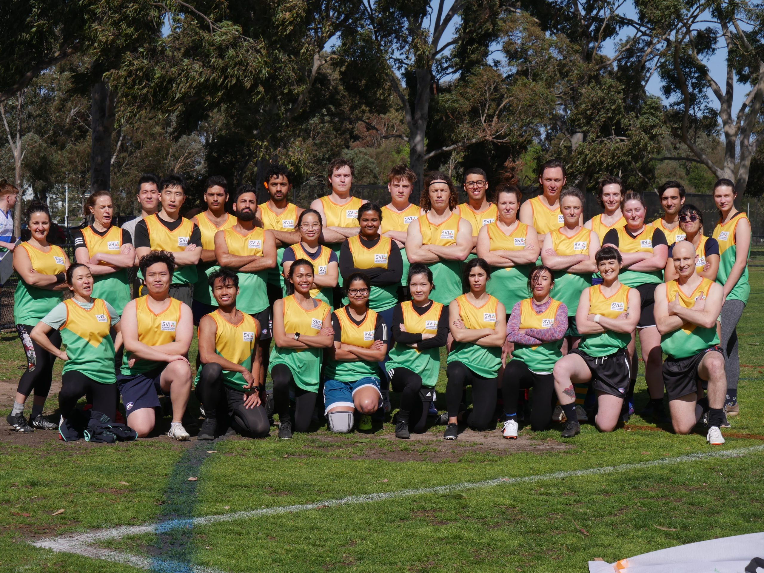 Researchers swap lab-coats for footy guernseys